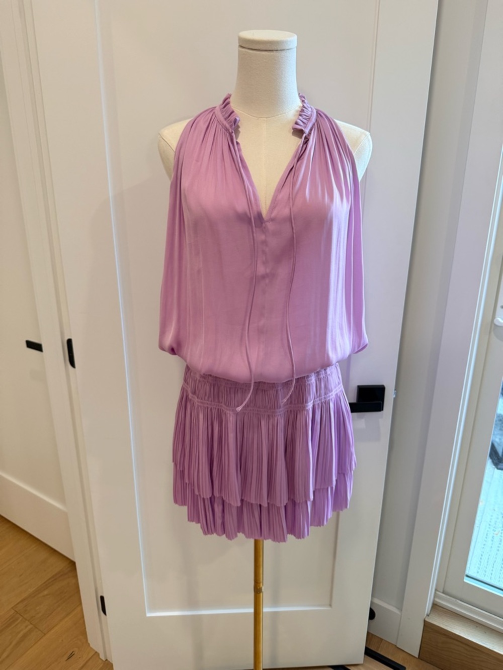 Alice Simone - Lilac  Halter Tiered Mini Dress